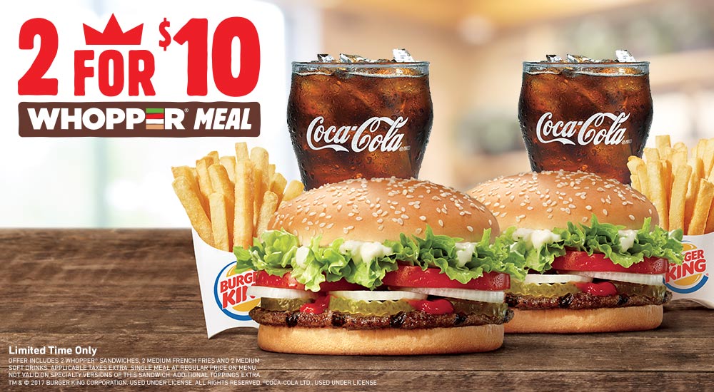 BURGER KING® Get Fresh offers 2 for 5