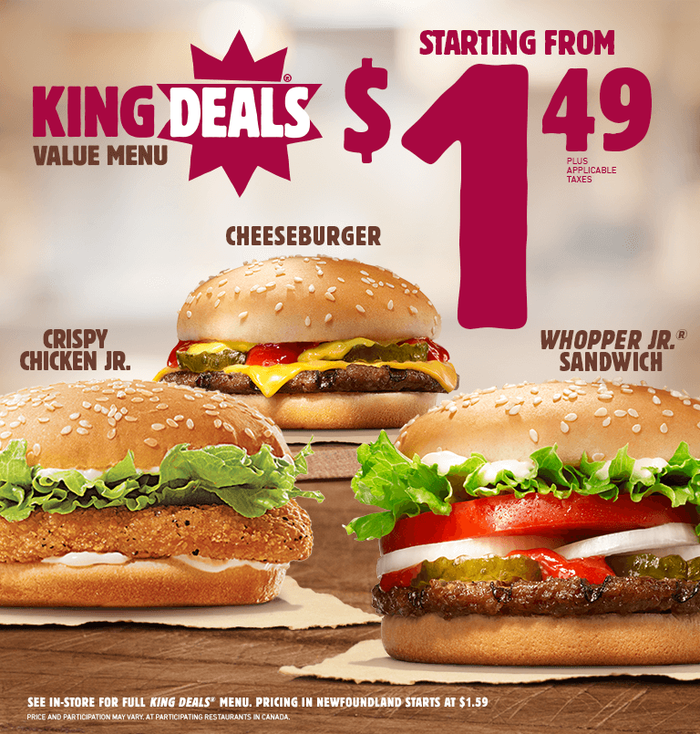 Mdx Lease Specials: Burger King Special Menu